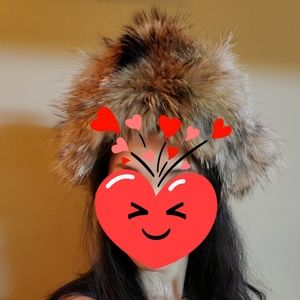Raccoon fur hat